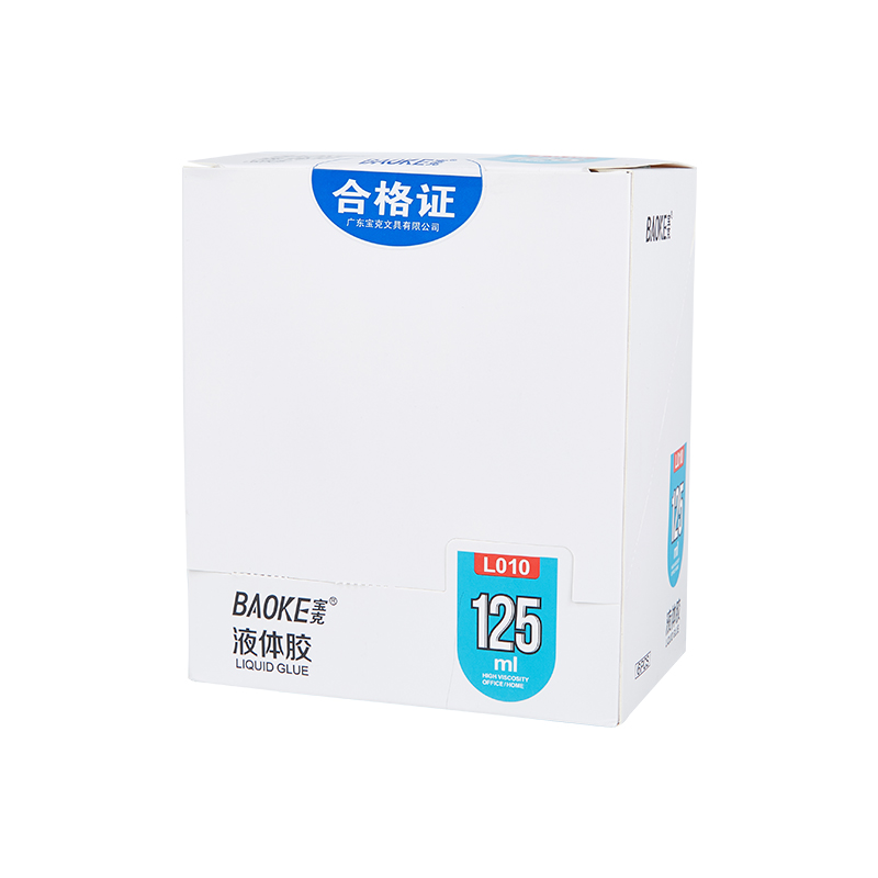 宝克（BAOKE）L010 125ml液体胶 办公用品学习办公通用胶水 6瓶/盒 1盒 透明